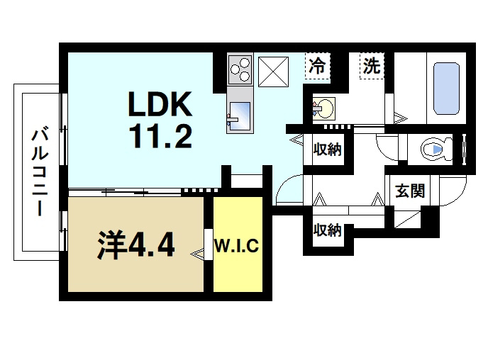 カーサアレーズの間取り|１LDKの間取りです