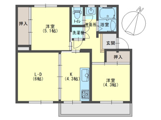 【間取り】 | 中登美団地B棟