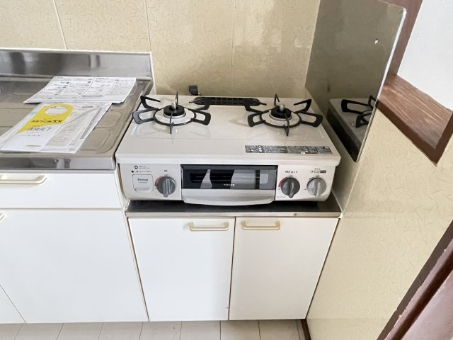田中アパートの設備|ガスコンロが付いてます