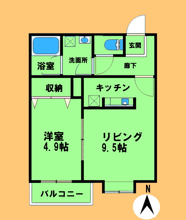 クラージュ黒川の間取り