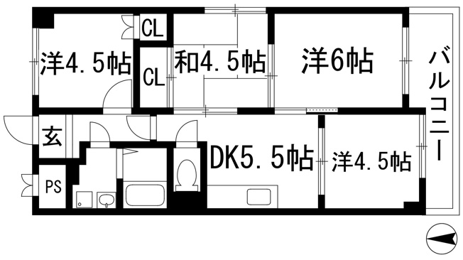 【間取り】 | シャルマン山手（旧ハイツ啓）