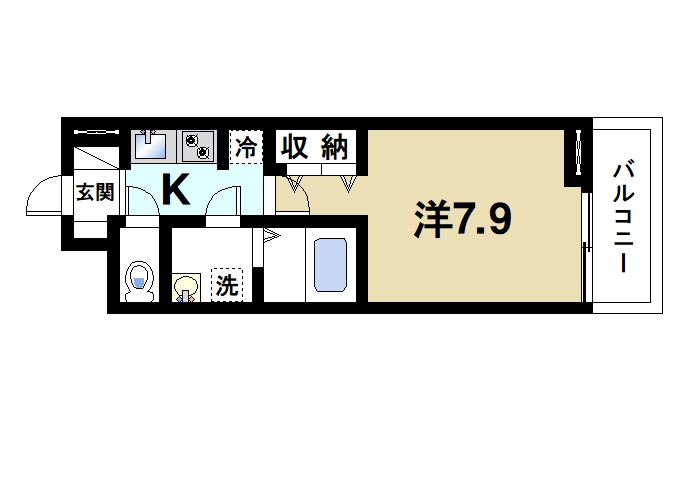 ラ・ルミエール（辻町）の間取り|1K7帖以上で一人暮らしにぴったりです