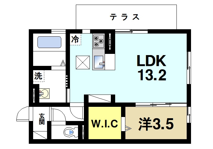 グランデSGの間取り|リビングの広い間取りです