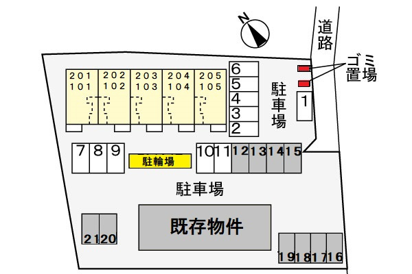 リバーサイド　アルファの区画図|駐車場