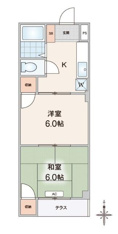 南向きの明るい２Ｋタイプ