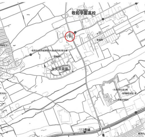 【地図】 | 新潟市北区太夫浜敬和学園手前の交差点　売地
