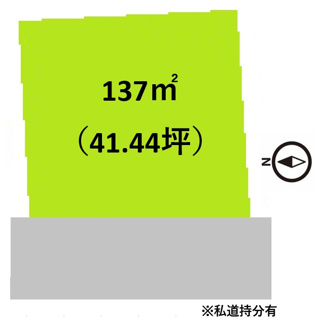 【土地図】 | 富里市十倉　土地　八街駅 | 道路：西側幅4ｍ