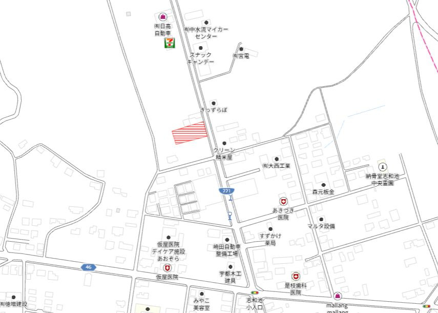 都城市上水流町の売地の土地図