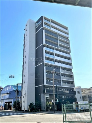 【外観】 | プレサンスOSAKA DOMECITYワンダー | ガラスと3色のタイルで洗練されたスクエアフォルムの外観♪