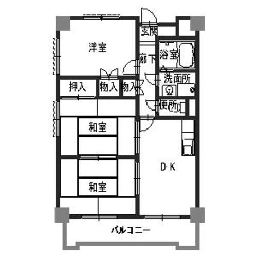 岸和田市土生町２丁目の賃貸マンションの間取り