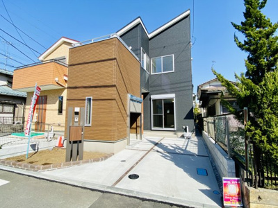 【前面道路含む現地写真】 | ☆３Dウォーク体験版あり！３LDK+玄関土間スペース☆売主直売！仲介手数料不要／藤沢市高倉 | 陽当りの良い明るい南西角地に位置した新築分譲(*'▽')陽当たりGOOOOD！！！