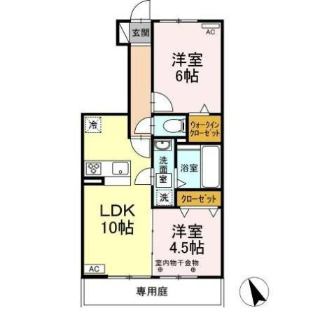 クレールシャンブル　IIの間取り