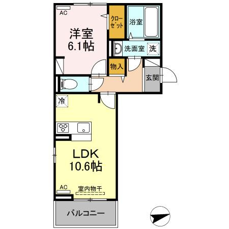 熊本市西区上代２丁目のアパートの間取り