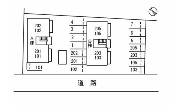 サンライズ・パレス　B棟の区画図