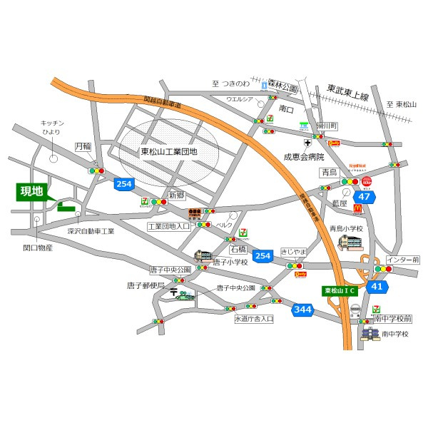 下唐子1942，1945貸地の地図