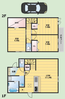 【間取り】 | 豊中市宮山町4丁目テラスハウス