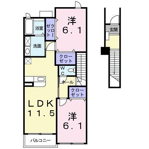 キャッスルアヴェニューCの間取り