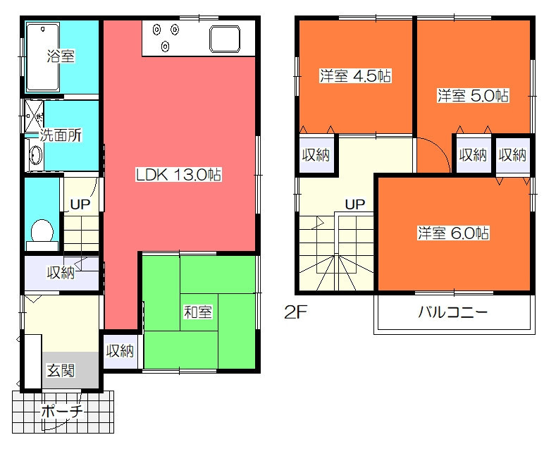 【No.5882】卯垣2丁目（B棟）/4LDK/未入居/2500万円以下の間取り