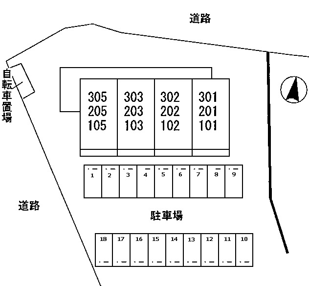 サンリッツ高宮Ｂの区画図