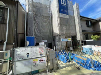 【外観】 | 守山区長栄 全1棟 1号棟＜仲介手数料無料＞廿軒家小・守山中　新築一戸建て | リビング階段で家族が顔を合わせやすいように作りました。