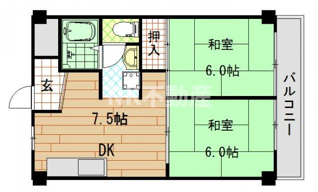 【間取り】 | サンハイツ大和Ⅰ（若江岩田賃貸） | 間取りです