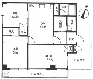【間取り】 | ライオンズマンション魚崎第5