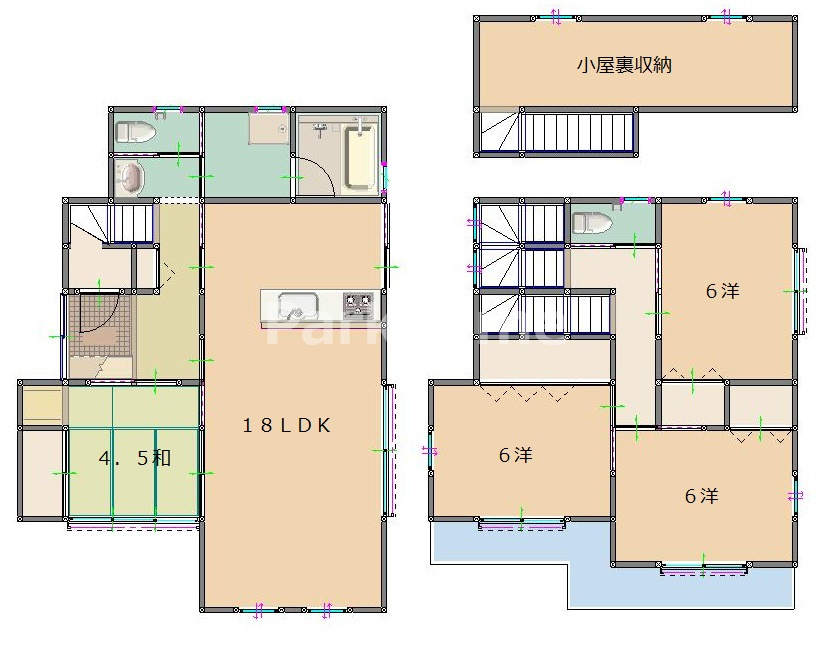 高知市介良乙　中古戸建の間取り