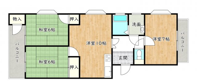 【間取り】 | エメラルドマンション姫路／オーナーチェンジ
