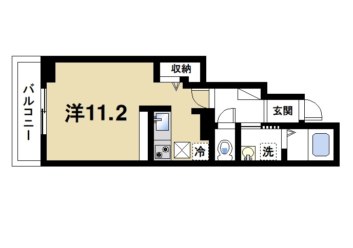 Ｂｅｌｌｅ　Ｖｉｌｌｅ　Ｂ―Ⅱの間取り|機能的なワンルームです