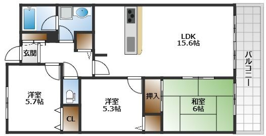 【間取り】 | フロウスリーブ西村2番館