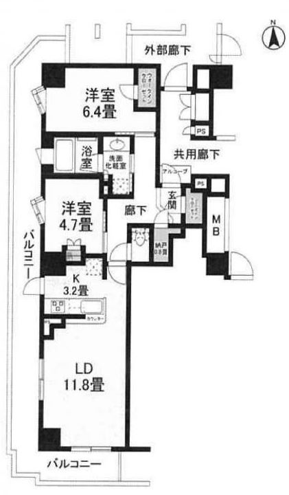 プラウドタワー安堂寺の間取り