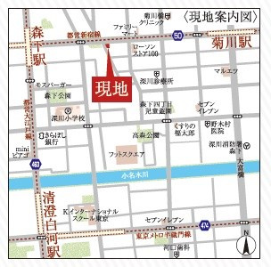 プライムメゾン森下の地図