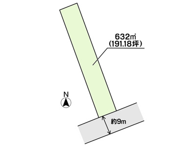 【区画図】 | 土地　小田郡矢掛町西川面　全1区画　191.18坪 | 区画図になります。
