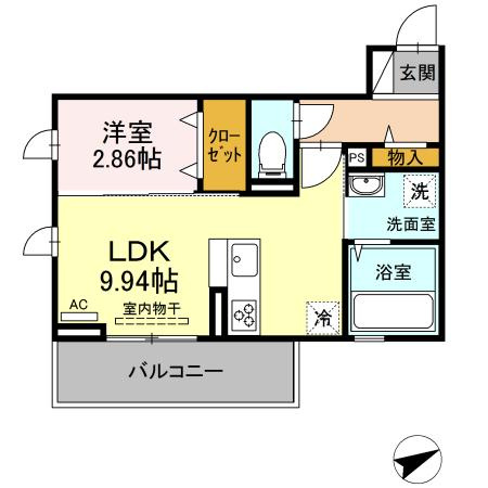 熊本市南区日吉２丁目のアパートの間取り