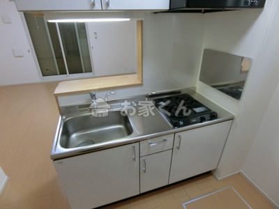 【キッチン】 | サニー離宮前 | カウンターシステムキッチン（ガス2口）