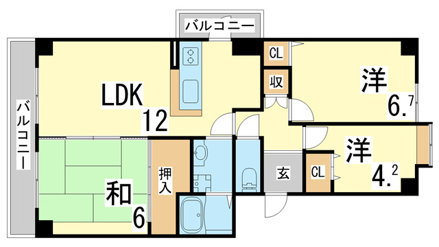 【間取り】 | メービウス妙法寺