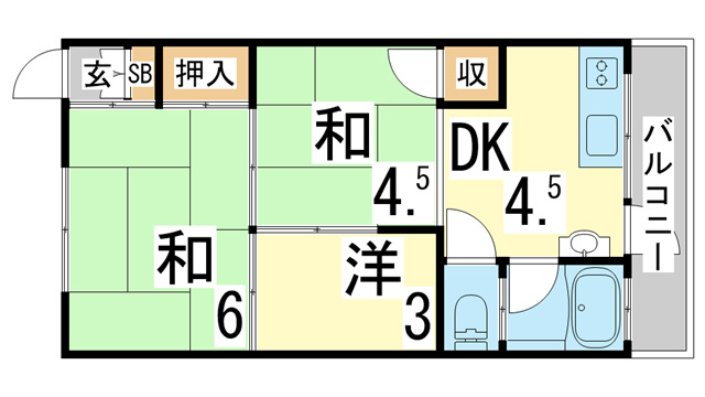 【間取り】 | サンヒルズ須磨
