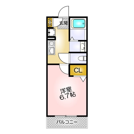 【間取り】 | セジュール西代Ⅰ　B棟