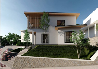 【外観】 | 2階バルコニーにはアウトドア・バスがあり、まるで毎日温泉にいるかのような寛ぎの時間が過ごせる邸宅です。