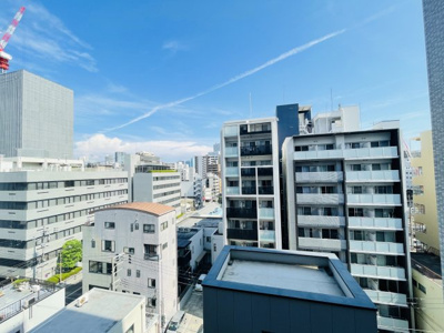 【展望】 | パルメーラ江戸堀 | ■バルコニーからの眺望です。カーテンは開けっ放しでもよさそうですね。