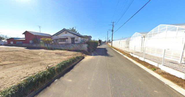 越谷市平方　土地の前面道路含む現地写真|前面道路含む土地外観(南東側より)