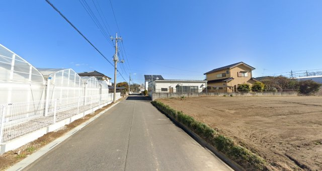 越谷市平方　土地の前面道路含む現地写真|前面道路含む土地外観(北東側より)