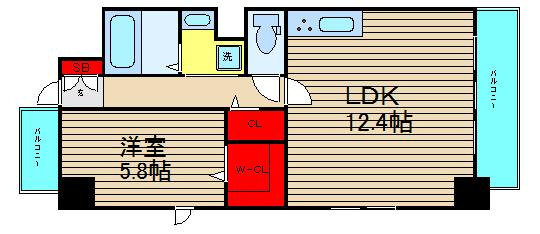 グレイス難波南の間取り