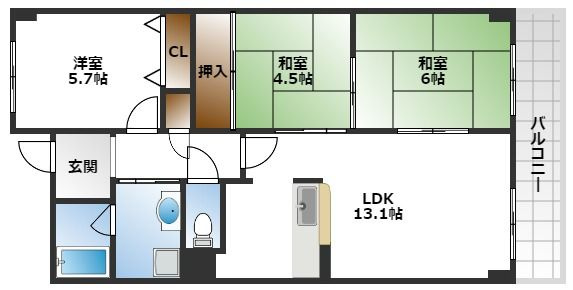 【間取り】 | サニーサイド曽根