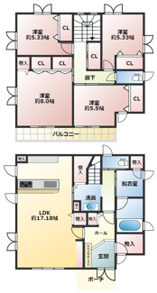 【間取り】 | 加古郡播磨町宮西1丁目　中古戸建 | 4LDK＋Ｓ！！全館床暖房・全館空調完備！！リフォーム済み物件♪