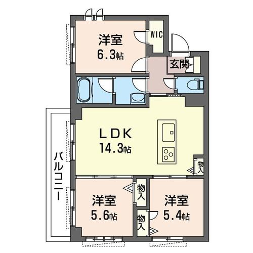 【間取り】 | ハルモニアステラ【SHM】 | お部屋は3LDKで人数多めのファミリーさん向けです☆