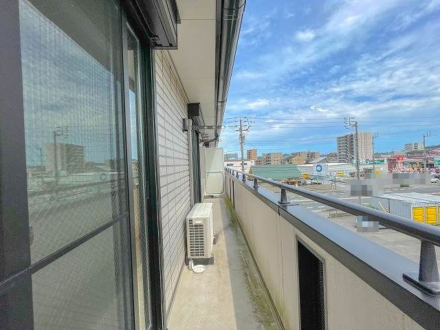 ビーンズ南川添Ⅰのバルコニー|外からの目が気にならないバルコニーで洗濯物が干せます