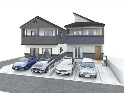 ブルーミングガーデン　倉敷市中庄の外観パース