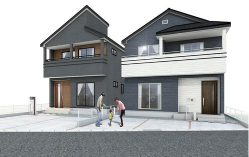 ブルーミングガーデン　岡山市中区長岡の外観パース