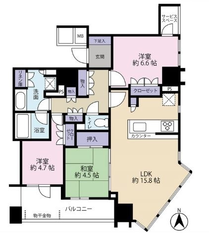 パークタワー北浜の間取り